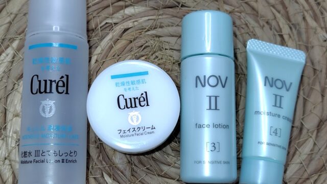 キュレルとノブⅡの化粧水とクリームを比べる